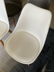 Jídelní židle plast, masiv buk (4 kusy) - 5