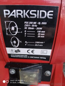 Prodám Dvoukotoučovou brusku Parkside PDS 200 ME -200 W. - 5