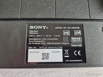 Sony Bravia android model NO. KD43X72K - 5