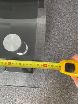 Konferenční stolek, skleněný ČERNÝ - 5