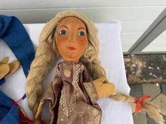 3 KUSY VELKÉ STAROŽITNÉ LOUTKY PAPIRMAŠE A LÁTKA - 5