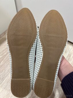 Dívčí béžové látkové baleríny 22,5-23cm 37 - 5