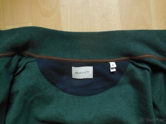 pánská Gant zelená khaki mikina zip XL - 5