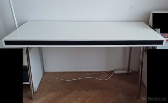 Moderní Bílý stůl s 3mi elegantními šuplíky - 5