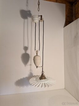porcelánová stahovačka stahovací lustr starý krajkový širm - 5