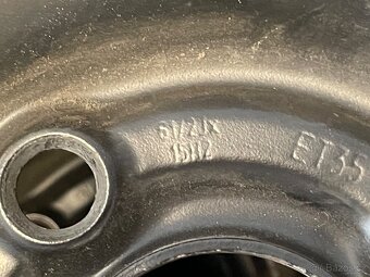 Plechové disky 6,5Jx15, 4x100 + zimní pneu 195/65 R15 - 5