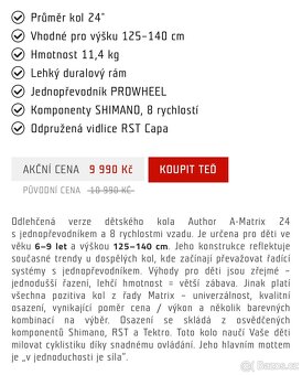 Dětské horské kolo Author A-Matrix SL 24 - 5