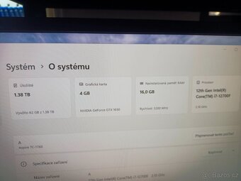 Počítač Acer TC-1760, 1.52 TB, 16 GB RAM, GTX 1650, Core i7 - 5