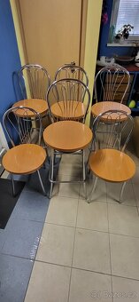 Barové židle chrom-třešeń - 5