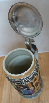 Německý pivní džbán s cínovým víkem – Gott erhalt’s - 5