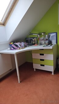 Rohový psací stůl se čtyřmi šuplíky, IKEA, - 5