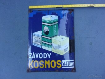 Smaltovaná cedule Závody Kosmos Čáslav - 5