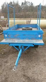 Přívěs za traktor valník, domácí výroba, na 2 tuny, dvounápr - 5