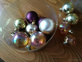 Vánoční baňky, koule, plastové, skleněné, barevné - 5