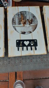 Hand made yorkšír věšák na klíče Provence - 5