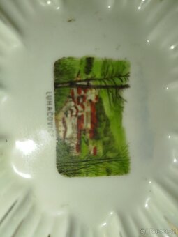 Starožitný upomínkový porcelán talířek Luhačovice - 5
