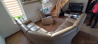 Prodej kožené polohovatelné sedacì soupravy+polohovatelnėho - 5