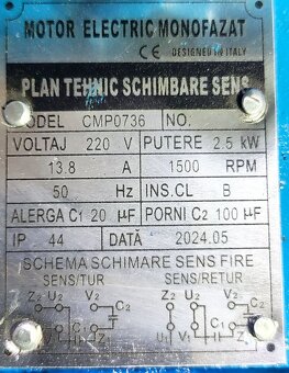 Elektromotor s řemenicí na 230V 2,5kW 1500 ot. - 5