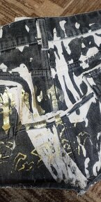 Dámská džínová minisukně se zlatými nápisy, vel. 26 - 5