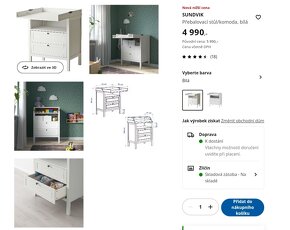 Přebalovací pult/komoda-Ikea,Sundvik - 5