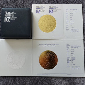 Stříbrná medaile ČNB s motivem zlaté mince 100 000 000 Kč - 5