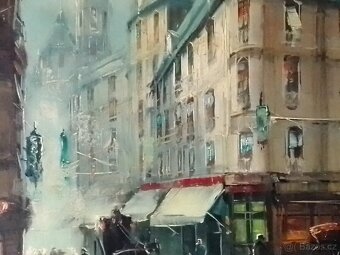 Paříž   -olej /plátno -podpis autora, 99x59/116x74cm. - 5