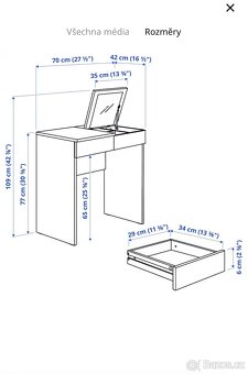 Toaletní stolek IKEA BRIMNES - 5