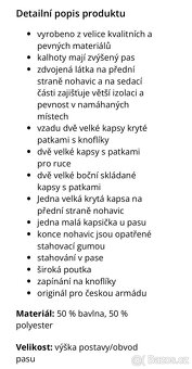 Kalhoty vz 95 + blůza celorocni orig. vojenske Koutný - 5
