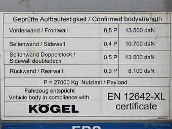 Kögel S24-1, LOW DECK, TŘÍSTRANNÁ SHRNOVACÍ PLACHTA, ZVEDACÍ - 5
