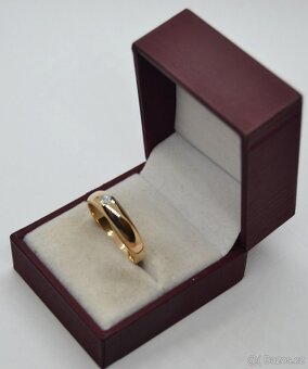 Zlatý prsten s briliantem  0.16 ct - 5