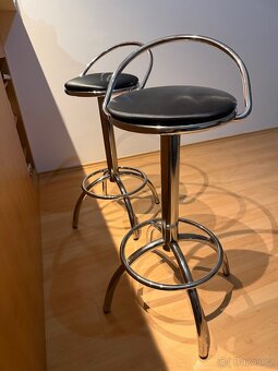 2 kovové barové židle - 5