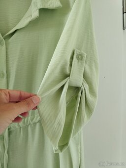 Košilové zelinkave šaty v.M/L - 5