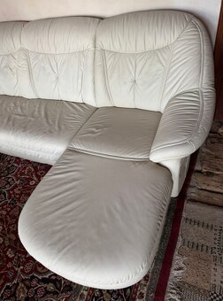 Světlá kožená sedačka do Účka, 4979 - 5