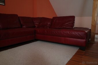 NATUZZI bordová kožená sedací souprava/ pohovka - 5
