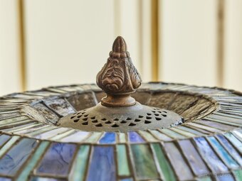 Tiffany stolní lampa s vitrážovým stínidlem – výška 84 cm - 5