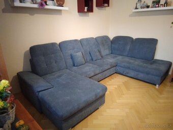 Sedací souprava tvaru U - rozkládací s úložným prostorem - 5