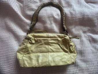 Kožená kabelka/brašna/taška žluto/zelená - 5