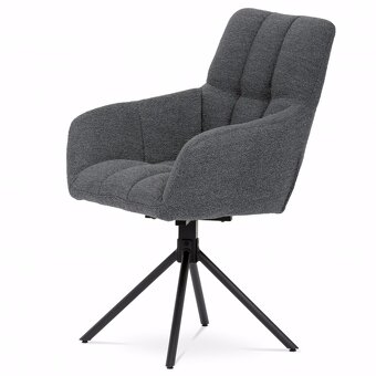 Jídelní židle otočná HC-531, šedá látka - 5
