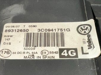Levý xenon světlo 3C0941751G VW Passat B6 r.v. 2008 - 5