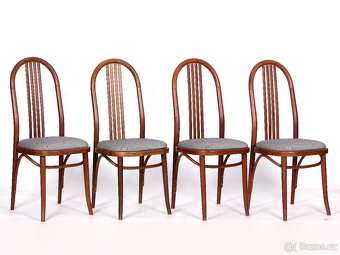 4x jídelní židle TON s vysokým opěradlem, TOP stav. - 5