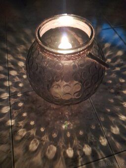 Velká skleněná lampa na svíčku - 5