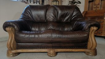 Kožená, rustikální sedací souprava 2+1+ stůl. TOP - 5