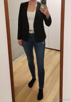 Dámské černé sako Mango bez límce vel. S - 5