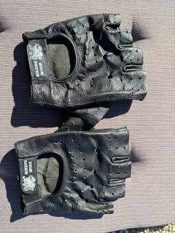 Kožené motorkářské rukavice. - 5