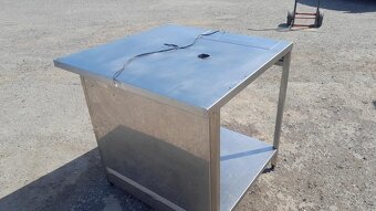 Nerezový atypický stůl s elektronickou zásuvkou-pokladnou - 5