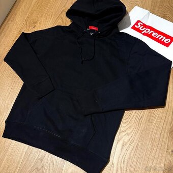 Supreme Satin Applique Hooded Sweatshirt FW25 Black - 5