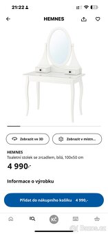 Toaletní stolek zn. Hemnes - Ikea - 5