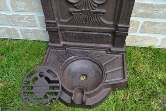 Litinová výlevka - umyvadlo - kašna MUŠLE 69 cm - hnědá - 5