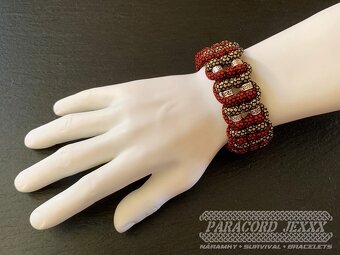 Paracord náramek (18 cm) red - bronze - 5
