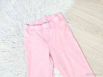 Růžové skinny džeginy, legíny rifle vel 12/13 let - 5